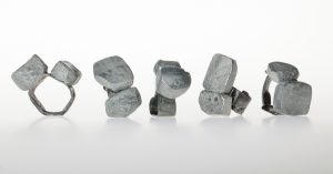 Aluminum (casted), Shibuici, Silver 925 oxidized, Aluminum powder mixed with paint
