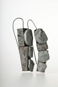Aluminum (casted), Shibuici, Silver 925 oxidized, Aluminum powder mixed with paint